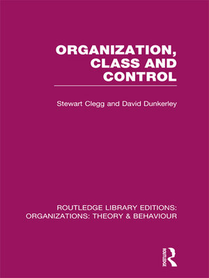 cover image of Organization, Class and Control (RLE